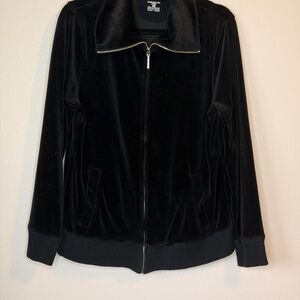 Jones New York Black Velvet Bomber Jacket